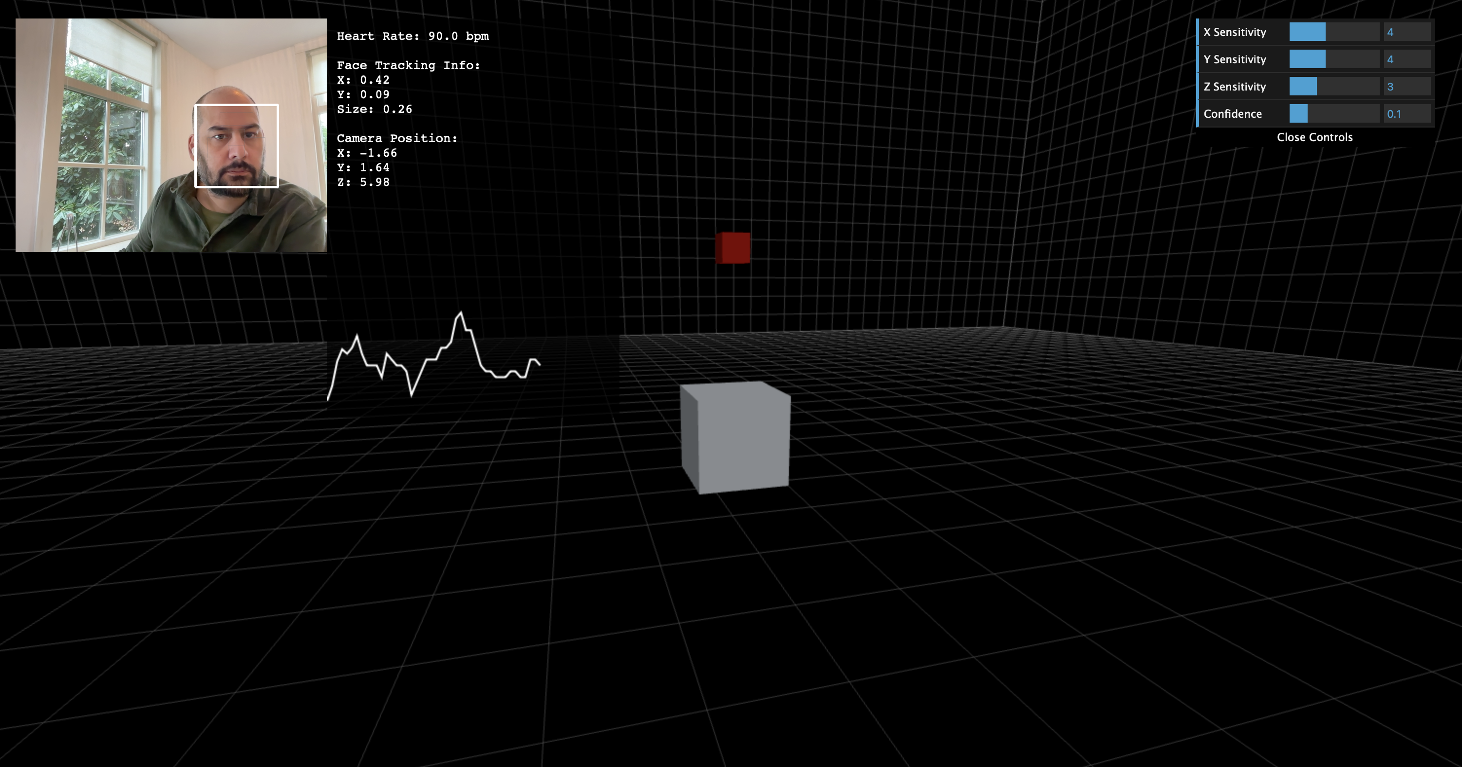 Face tracking controlling 3d camera and heart Rate mesuring