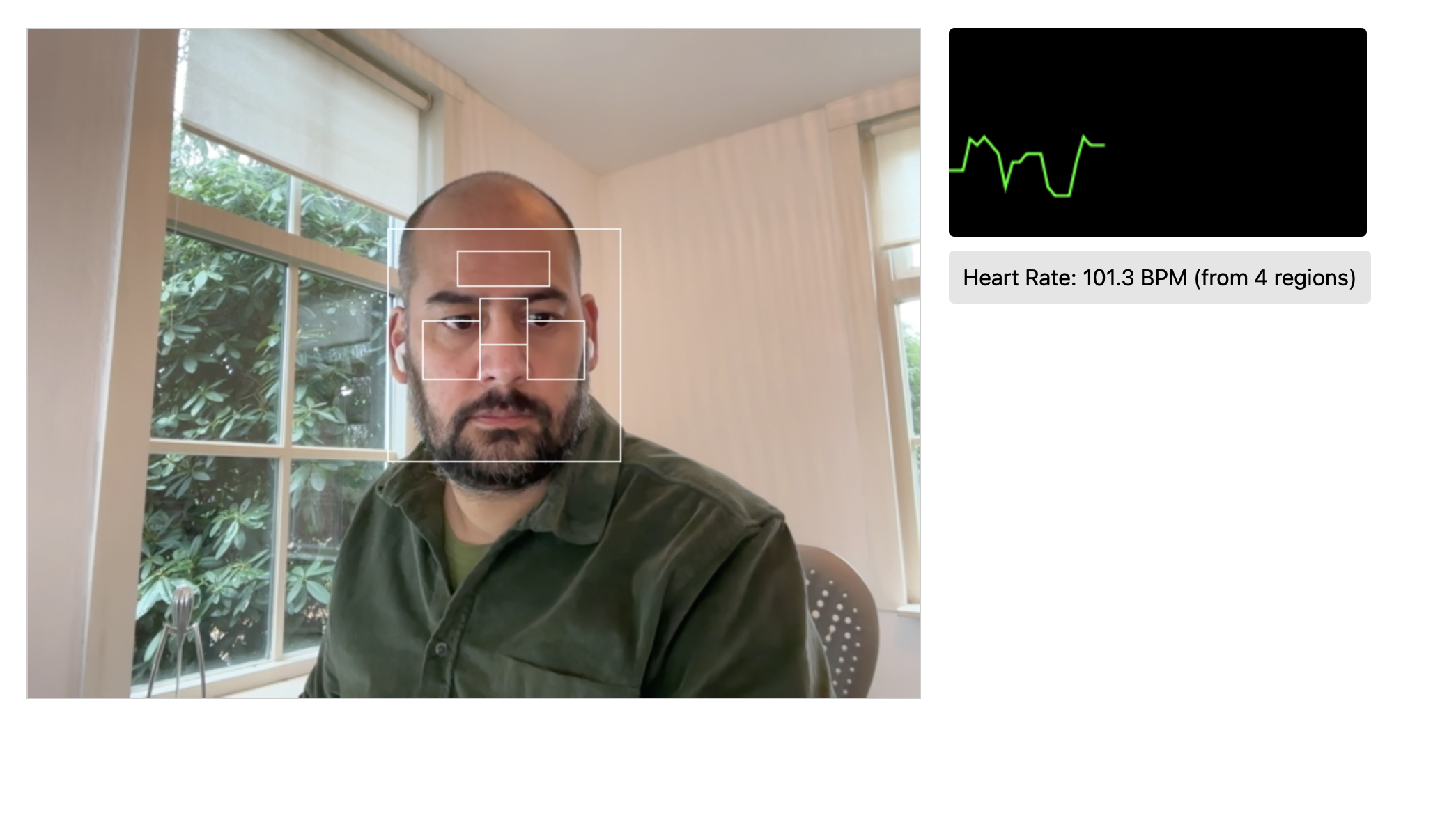 Face tracking controlling 3d camera and heart Rate mesuring