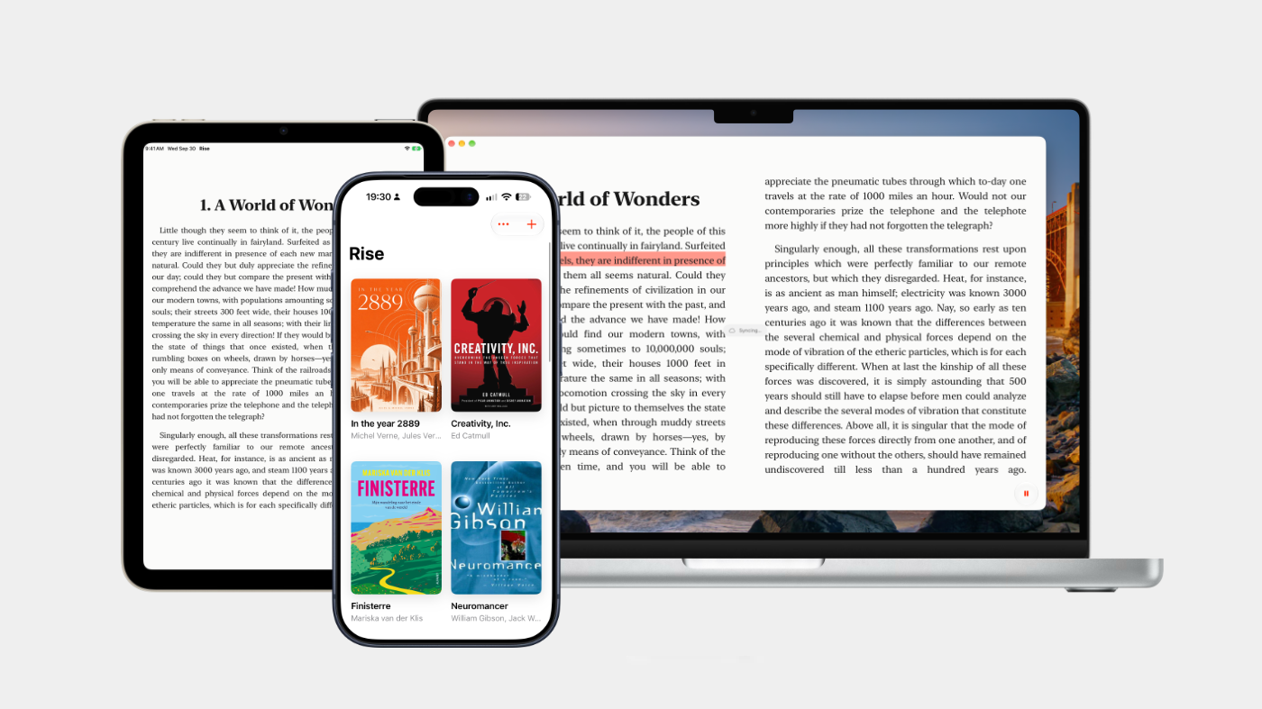 Rise on iPhone, iPad, and Mac