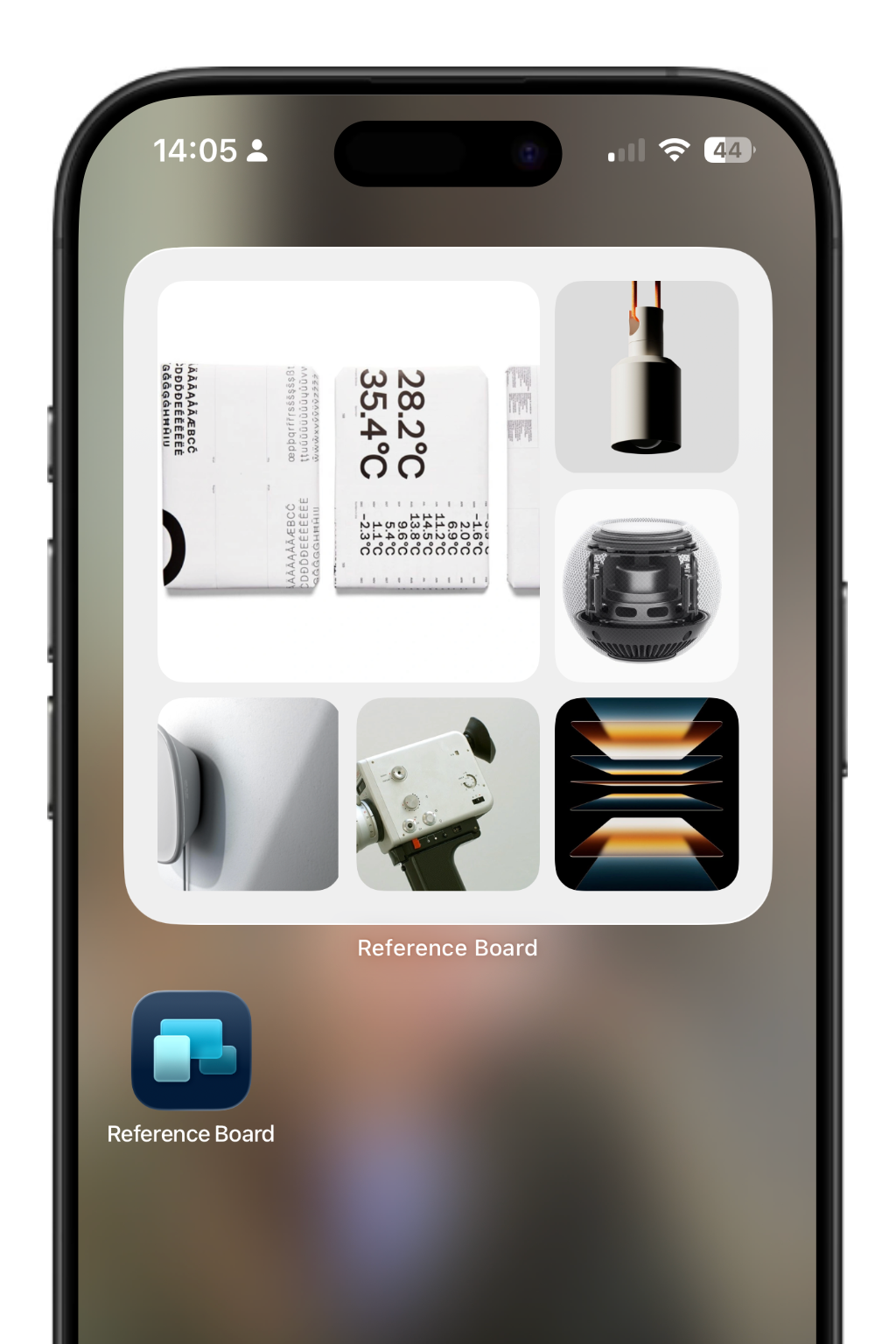 Reference widget surfacing inspiration